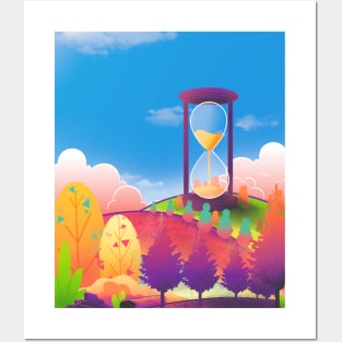 Hourglass and nature Posters and Art